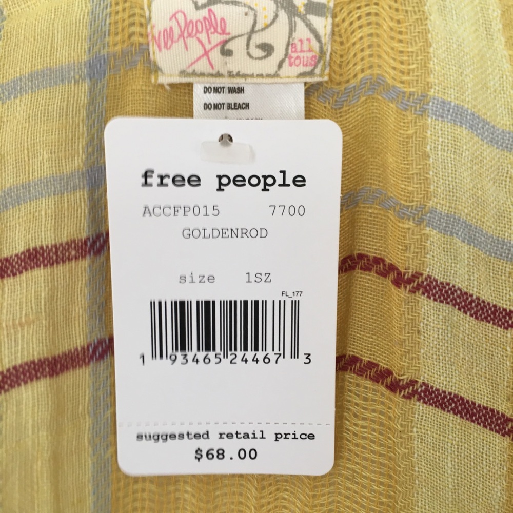 Free People Reverie Goldenrod Yellow Plaid Kimono Duster NWT - Picture 5 of 6